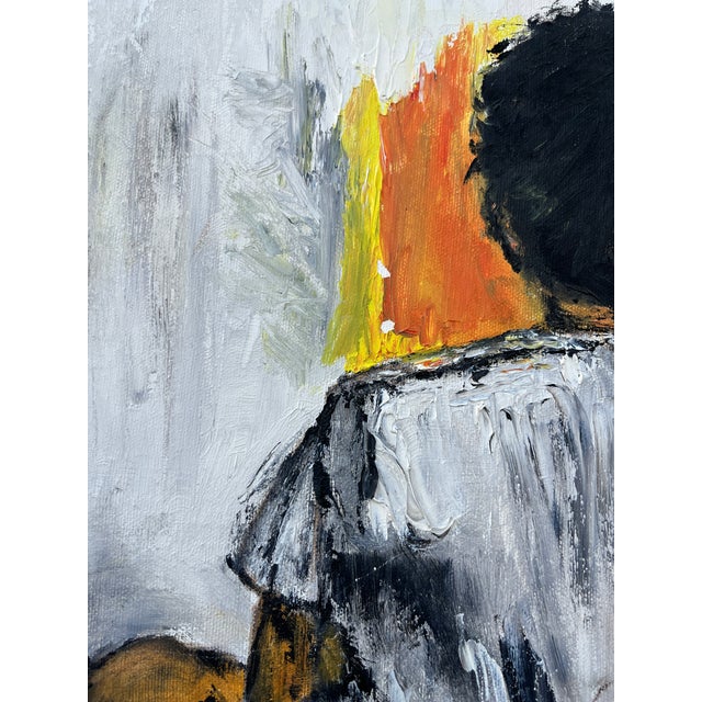 Wood Mid Century Modern "Kristina" Wall Art Painting After Christian Bjorn Larse, Framed and Signed by the Artist For Sale - Image 7 of 10