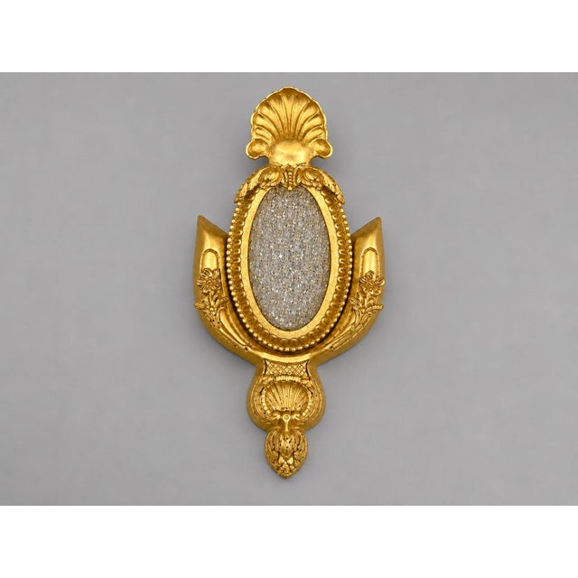 1970s French Maker Louis XVI Gold Bronze Wall Lamps Sconces-Pair For Sale - Image 6 of 13