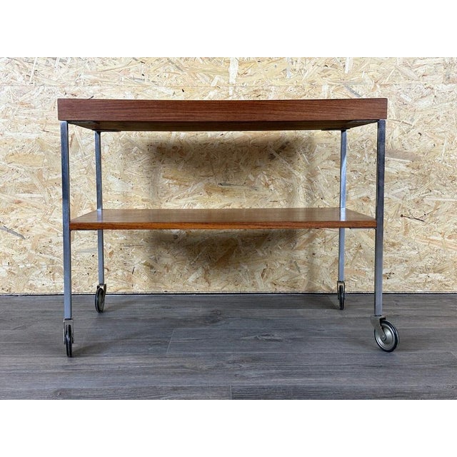 Serving Cart in Walnut and Teak by Walter Wirz for Wilhelm Renz, 1960s-1970s For Sale - Image 13 of 18