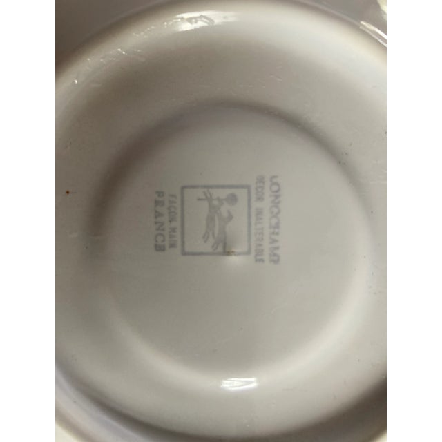 1970s Vintage Longchamp Hand Painted France Saucers S/4 For Sale - Image 5 of 6