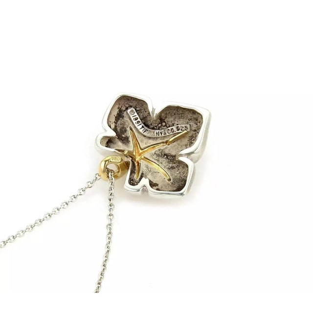 Contemporary Tiffany & Co. Ivy Starfish Leaf Sterling & 18k Gold Pendant Necklace For Sale - Image 3 of 7