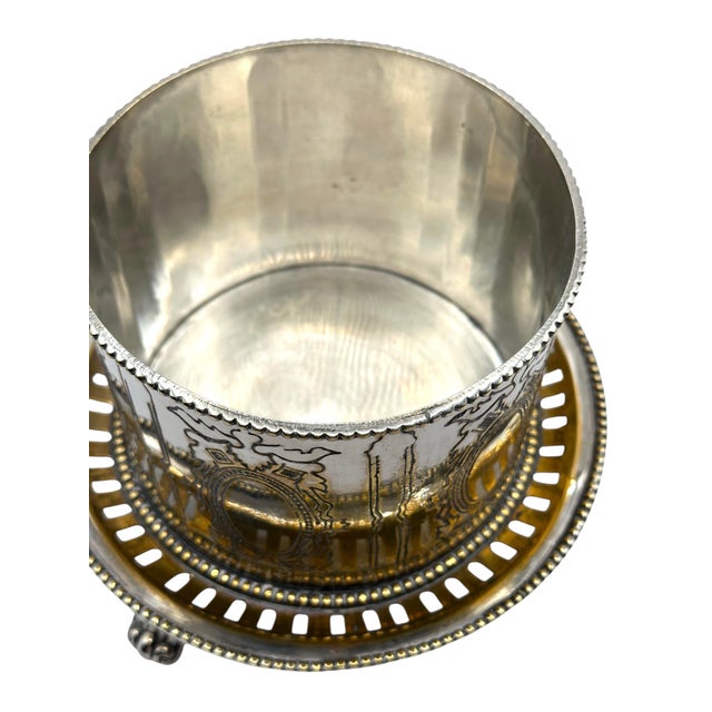 Antique Silver-Plated Footed Biscuit Barrel For Sale - Image 9 of 12
