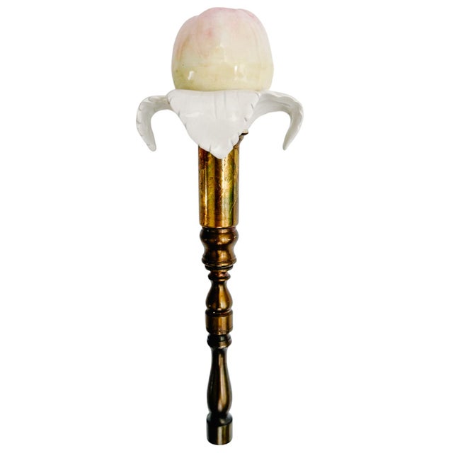 Mid-Century Italian Porcelain Pastel Fruit Topiaries & Table Lamp Conversions by Ardalt For Sale - Image 12 of 18