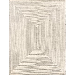 Exquisite Rugs Crescent Hand-Knotted New Zealand Wool Ivory Rug-12'X15' For Sale