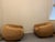 Cb2 Laszlo Leather Swivel Chair For Sale - Image 10 of 12