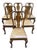 Set of 6 Vintage Queen Anne Style Dining Chairs in Distressed Leather For Sale
