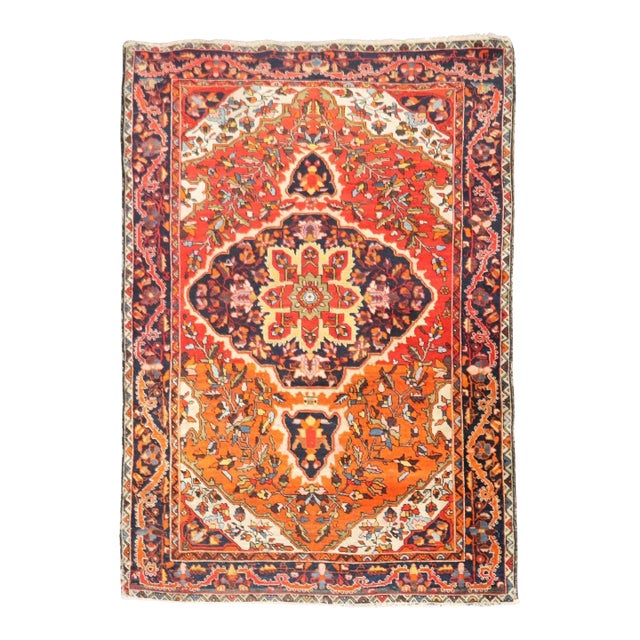 Orange Antique Zabihi Collection Persian Sarouk Ferehan Rug - A Pair - 3'4" x 5' For Sale