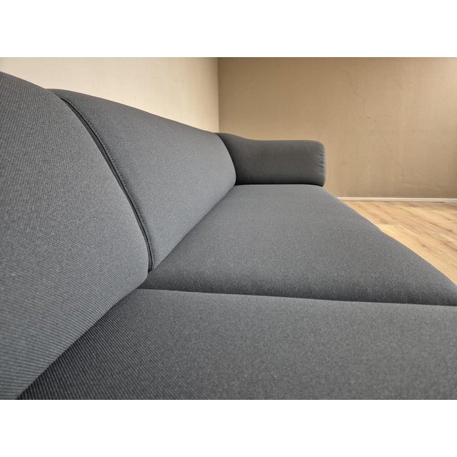 Textile Set of Corner Sofa with Ottoman in Grey from Leolux For Sale - Image 7 of 16