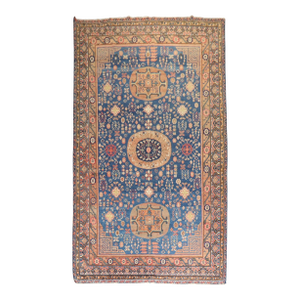 Blue 20th Century Khotan Antique Gallery Rug