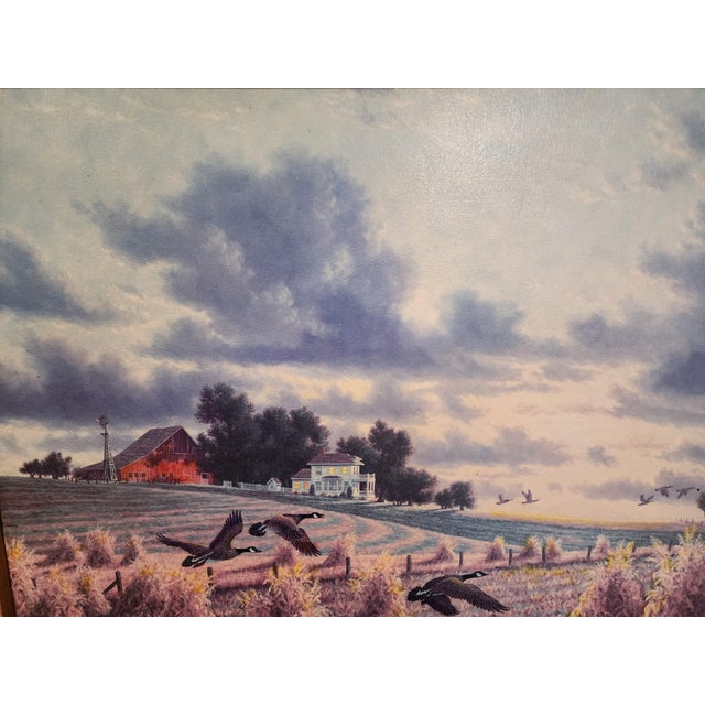 Textile 1990s Randy Van Beek Original Oil Painting "Autumn Solitude". For Sale - Image 7 of 10