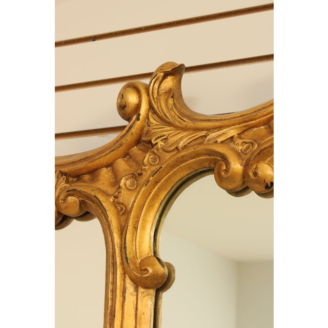 Gold Finish Chippendale Style Horizontal 3 Panel Mirror For Sale - Image 9 of 12