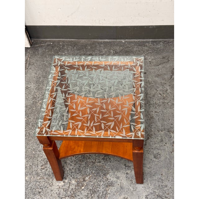 Custom Wood + Glass Side Table For Sale In San Francisco - Image 6 of 12