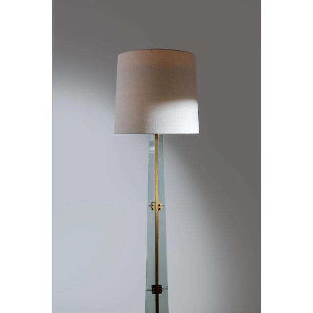 Art deco murano glass floor lamp and made in italy in 1950s. A vintage floor lamp featuring an elegant construction of...
