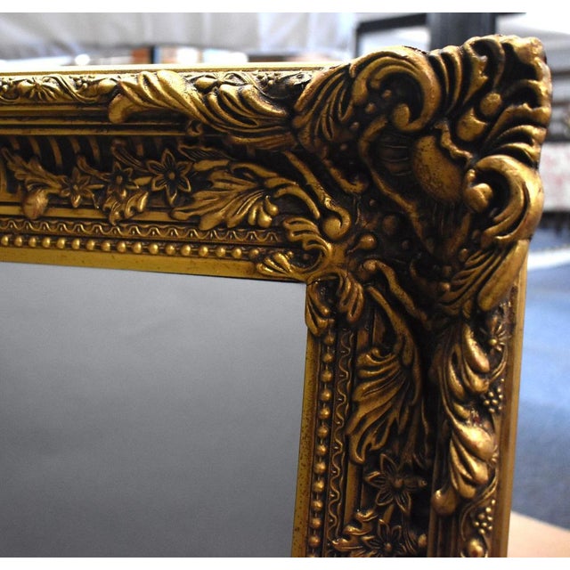Glass Vintage Ornate Gilt Mirror, 1960 For Sale - Image 7 of 8