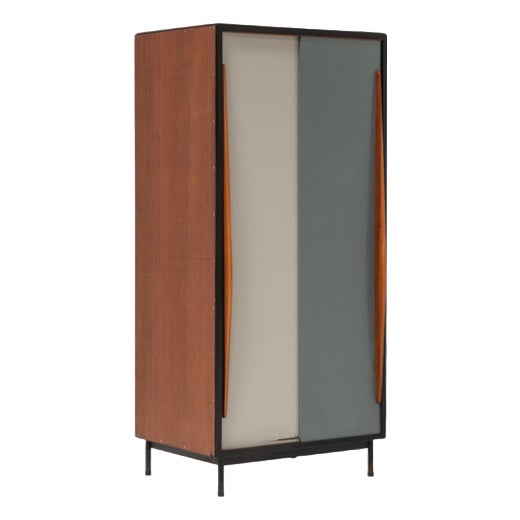 Mid-Century Modern Wardrobe Cabinet by Willy Van Der Meeren, Belgium, 1950s For Sale