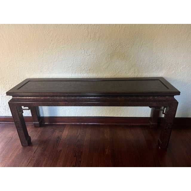 John Widdicomb 1980 John Widdicomb Asian Chinoiserie Console Table From Estate of Ralph Branca MLB Pitcher 1926-2016) Rye, Ny For Sale - Image 4 of 7
