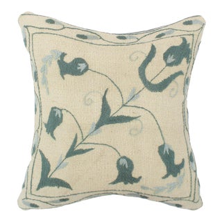 Vintage Rustic Walmsley Kilim Suzani Handmade Pillow For Sale