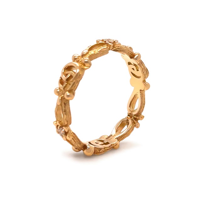 Gucci 18ct Yellow Gold Flora Diamond Ring 0.06ct 2.89g, Size 6 For Sale - Image 6 of 10