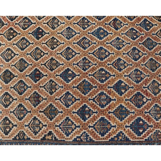 Antique Caucasian Shirvan Rug With Geometric Lattice Tribal Design Pattern For Sale - Image 11 of 14