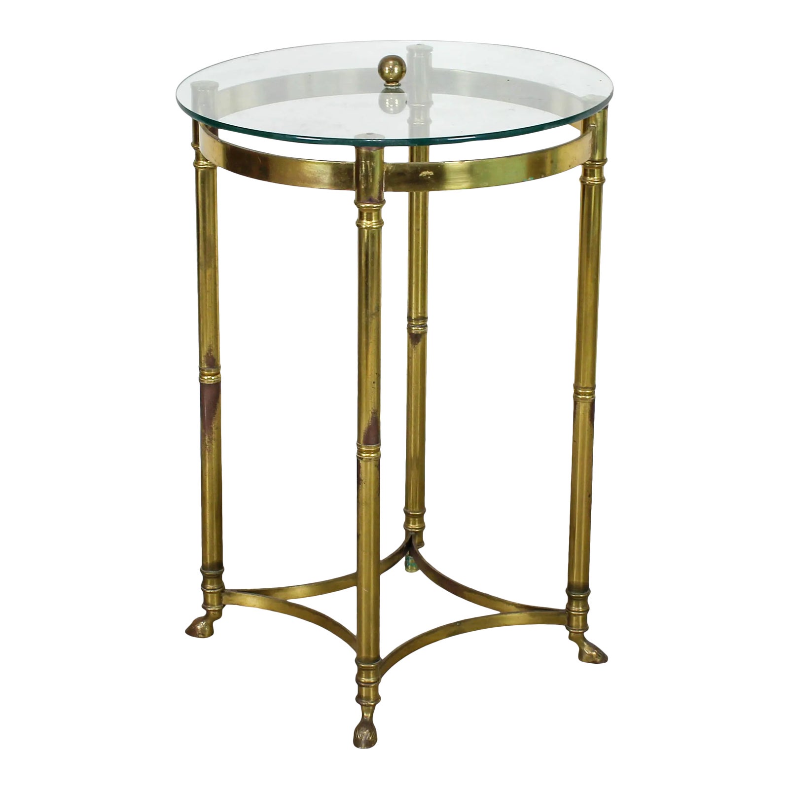 La Barge Side Table, Brass Side Table, 1960s La Barge Brass Pedestal
