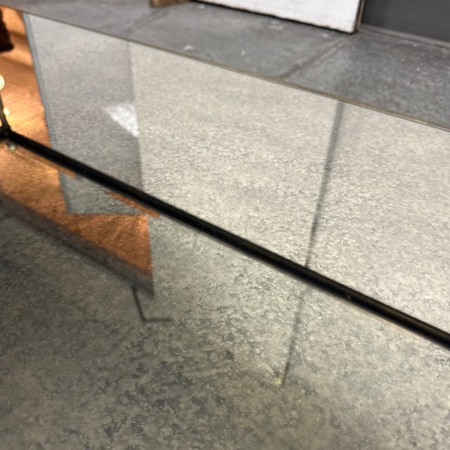 Hollywood Regency Metal + Mirrored Glass Cocktail Table, Vintage For Sale - Image 10 of 12