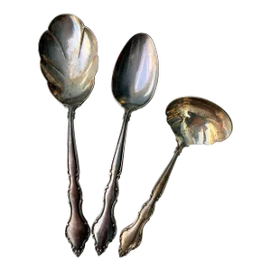 1965 Wakefield International Silver Co. Deep Silver Serving Spoons- Set of 3