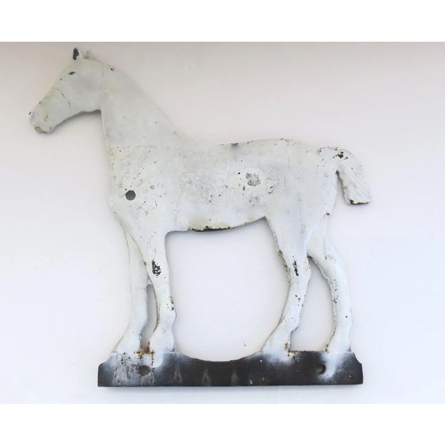19th Century 19th Century Windmill Weight Cast Iron Horse with White Paint For Sale - Image 5 of 5
