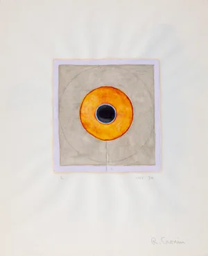 Bullseye, Robert Cronin Watercolor on Paper, Signed and Dated in Pencil