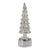 Merrigan Antique Silver Rotating LED Holiday Tabletop Tree, Small For Sale