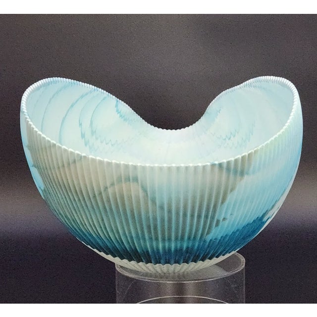 Vintage Murano Style Art Glass Shell Shape Tranquility Bowl For Sale - Image 9 of 9