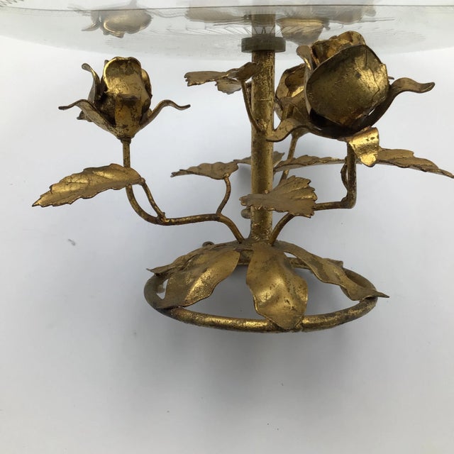 Italian Flamingo Gold Barrel Crystal Tole Cake/Dessert Plate For Sale - Image 12 of 13