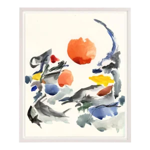 "Blue Notes No. 5", Midcentury Painting - 32" X 40"