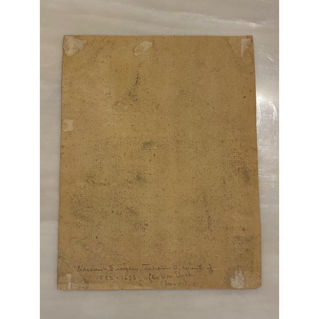 Old Master Portrait in Graphite: John Viii, Count of Nassau, Lord of Cattenell and Beilstein, in Armor — After Van Dyck C1800s For Sale - Image 17 of 18