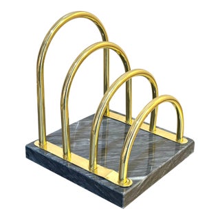 Decorative Crafts, Inc. Marble & Brass Desk File For Sale