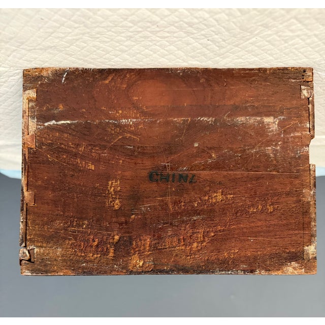 Brown Antique Chinese Mahjong Set in Carved Dragon-Motif Wood Case, Early 20th Century For Sale - Image 8 of 15