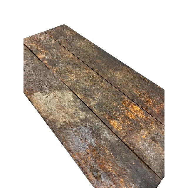 1900 - 1909 Steel Base Country Table For Sale - Image 5 of 6