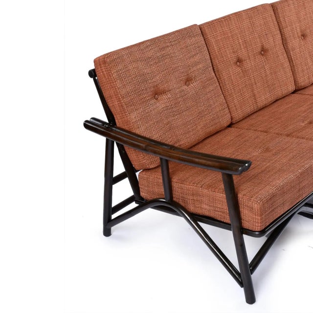 Wood John Wisner for Ficks Reed Far Horizons Rattan Modular Sofa With End Table Set For Sale - Image 7 of 12