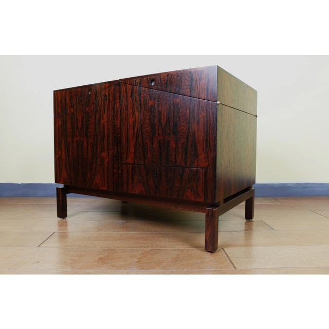 Mid-Century Modern Danish Modern Folding Bar Cabinet by Leif Alring for c.f. Christensen For Sale - Image 3 of 13