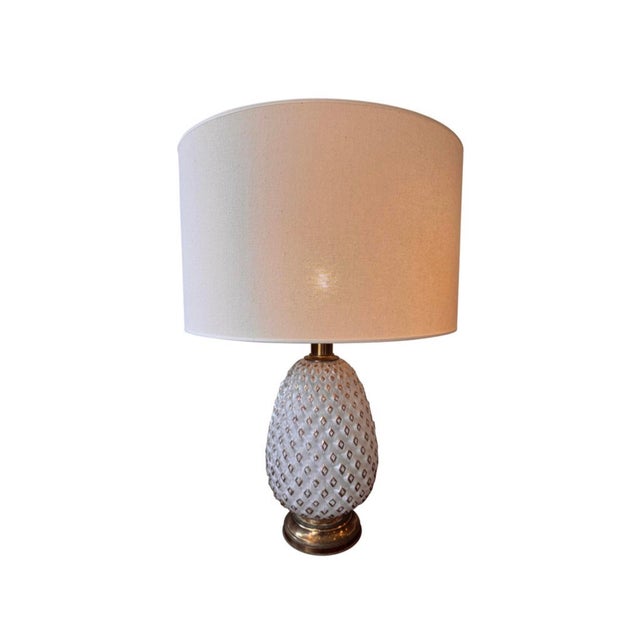 Metal Pineapple Murano Glass Table Lamp, 1950s For Sale - Image 7 of 7