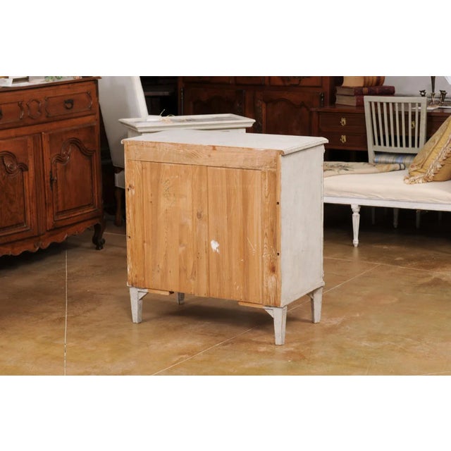 Swedish Gustavian Style 1900s Painted Three-Drawer Chest with Diamond Motifs For Sale - Image 10 of 13