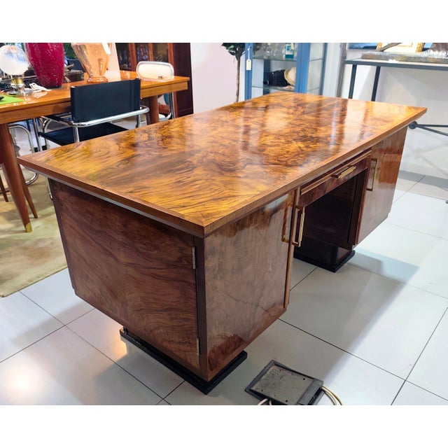 Vintage Burl Walnut Desk, 1930s For Sale - Image 16 of 17