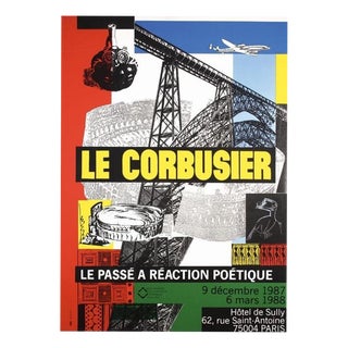 The Past as a Poetic Reaction Original Exhibition Poster after Le Corbusier, 1987 For Sale