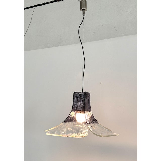 Model LS185 Pendant in Crystal-Purple Murano Glass by Carlo Nason for Mazzega, 1960s For Sale - Image 6 of 16