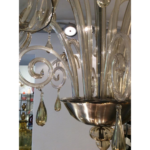 Murano Glass 6-Light Chandelier, 1930s For Sale - Image 9 of 14