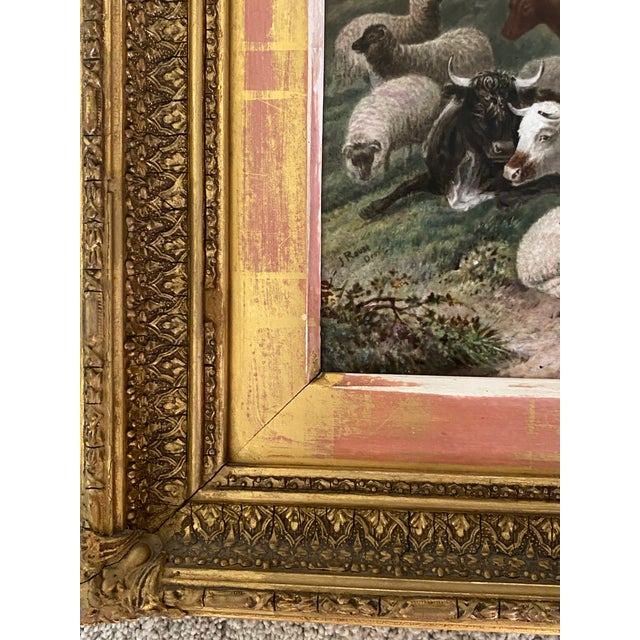 Pair of Berlin Porcelain Plaques 19th Century of Animals in Highland Settings For Sale - Image 9 of 12