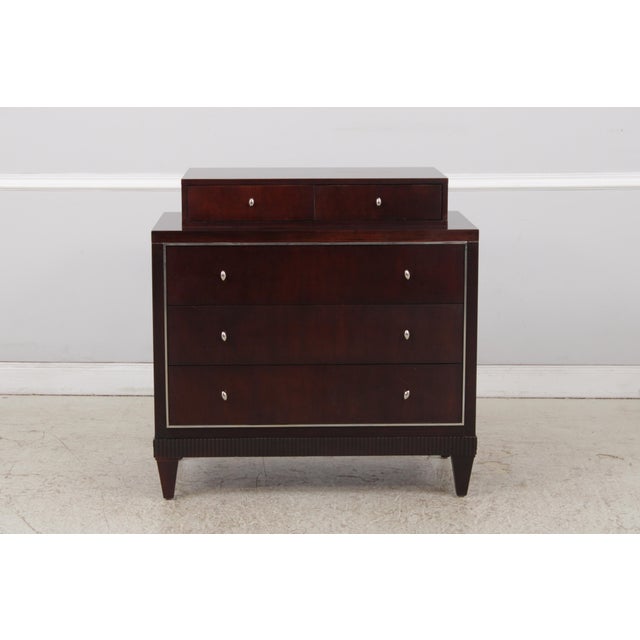 Age: Approx: 20 Years Old Details: Dark High Sheen Mahogany Finish Mahogany Dovetailed Drawer Construction High Quality...