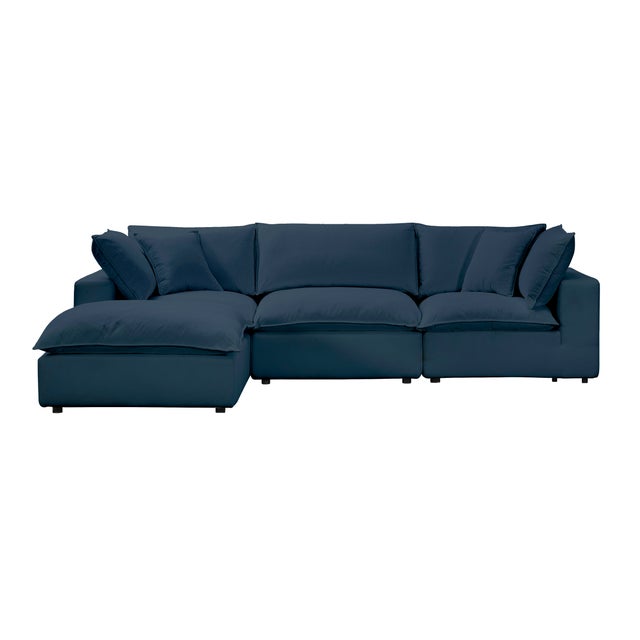 Boho Chic Cali Navy Performance Fabric Modular 4 Piece Sectional For Sale - Image 3 of 8