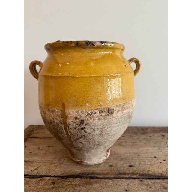 French Confit Pot With Green Accent For Sale - Image 4 of 5