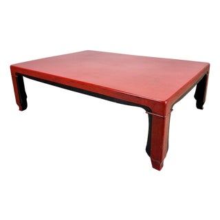 Mid 20th Century Japanese Low Coffee / Tea Table in Red & Black Lacquer For Sale