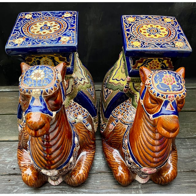 Islamic Vintage Ceramic Camel Garden Seats/Tables-Set Two For Sale - Image 3 of 13